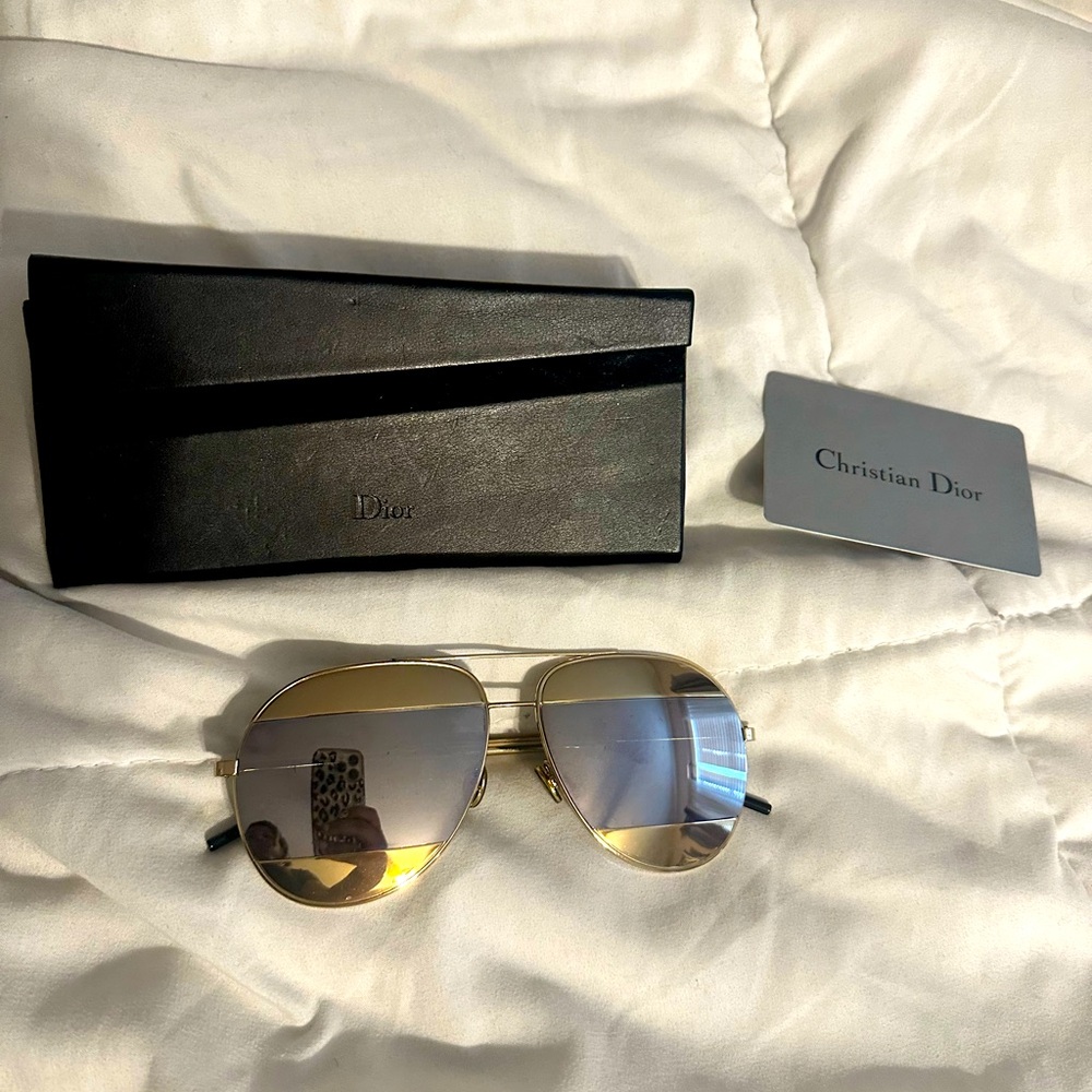 100% authentic Christian Dior Split1 aviator sunglasses